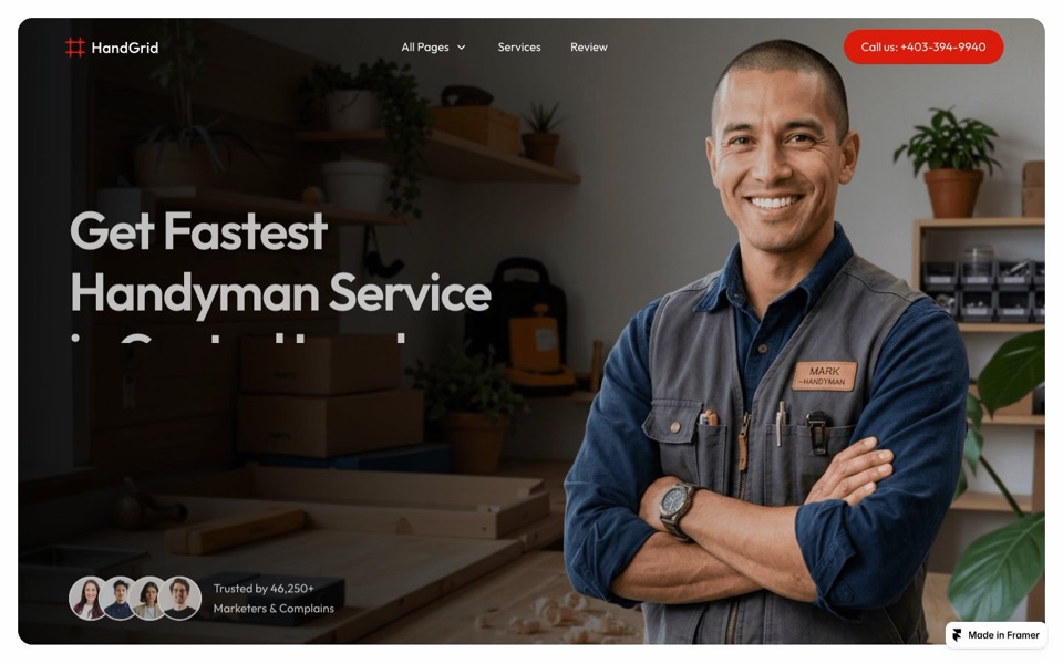 HandGrid — website design by Framebite