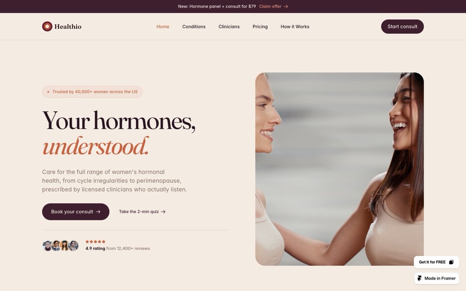 Healthio — website design by Salim from Webestica