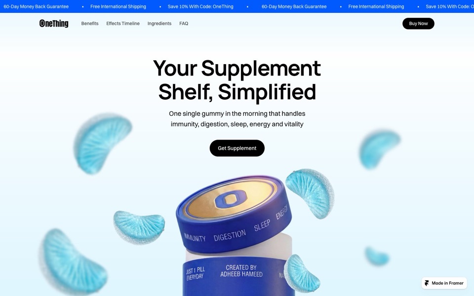 OneThing — website design by Adheeb Hameed