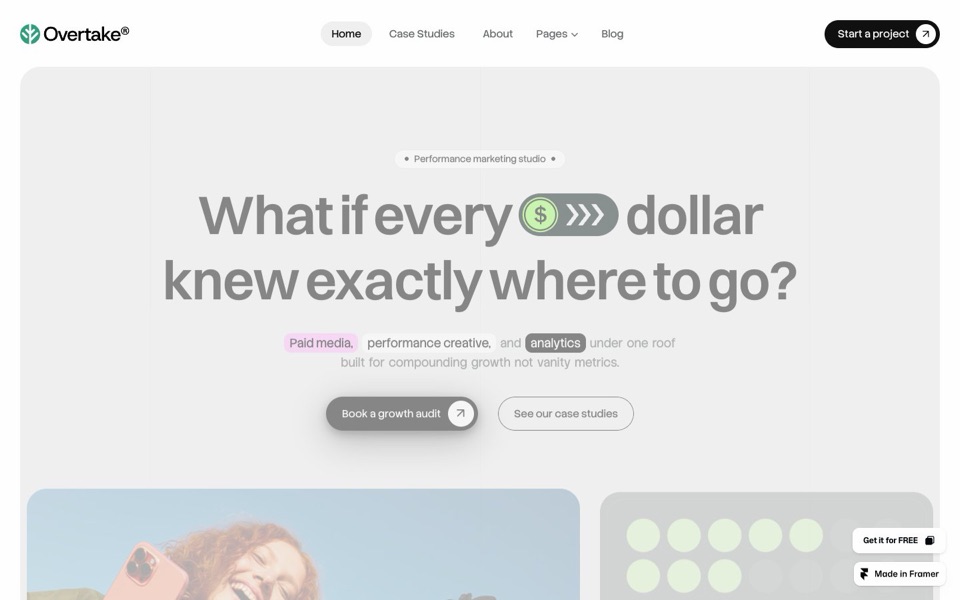 Overtake — website design by Salim from Webestica