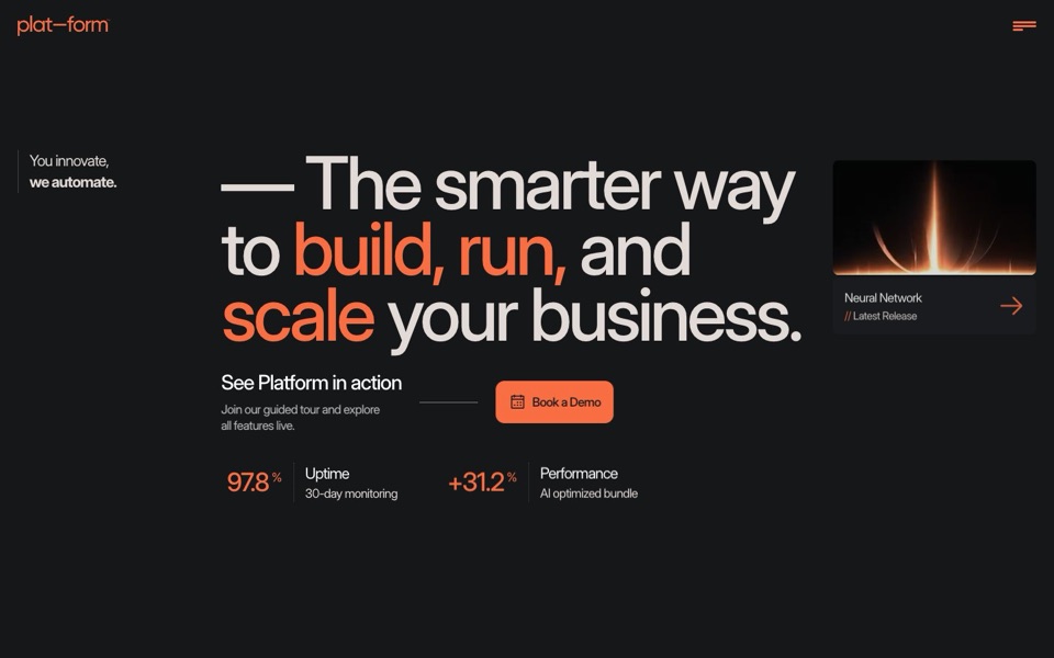 Platform — website design by Tamas Bodo