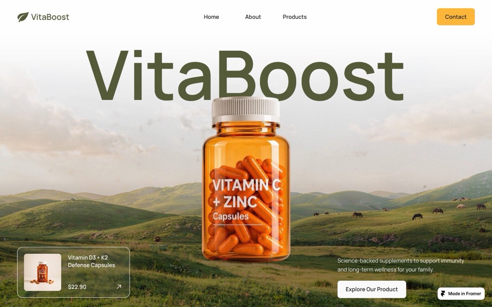 Vitaboost — website design by Peterdraw